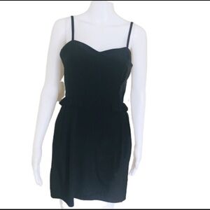 FOREVER 21 Slip Dress With Ruffle Trim Detail & Pockets Black Size Small